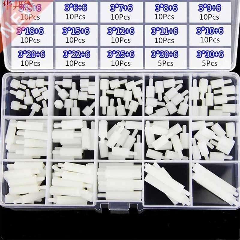 M3NH15 140pcs M3 Nylon Hex Screw Black/White Female to Male