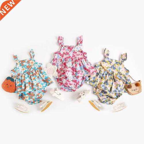 Sanlutoz Floral Baby Girls Clothing Sets Cotton Sleeveless T