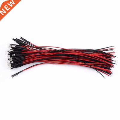 50pcs Energy Saving Pre Wired DC 12V 3mm Water Clear LED Dio