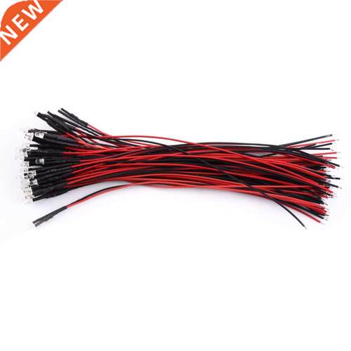 50pcs Energy Saving Pre Wired DC 12V 3mm Water Clear LED Dio