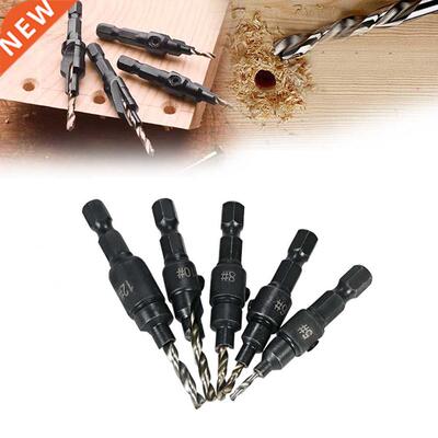 5pcs HSS Countersink Drill Bit Set Hex Shank Quick Change Ta