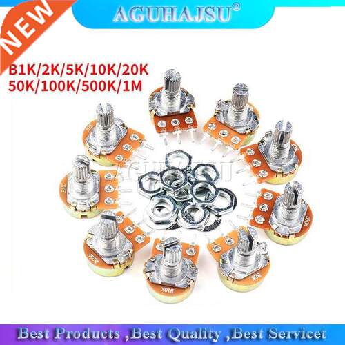 0pcs WH148 pin 15mm B1K B2K B5K B10K B20K B50K B100K B250K