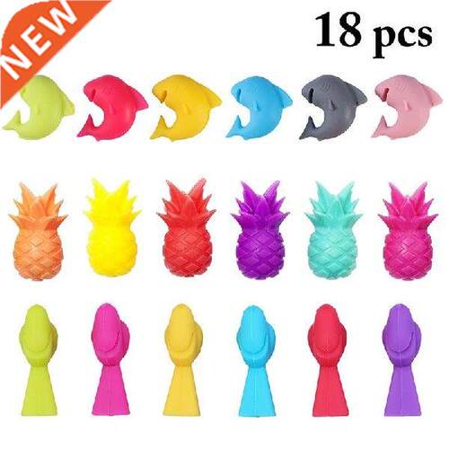 18PCS Cute Silicone Red Wine Cup Mark Wine Glass Charm