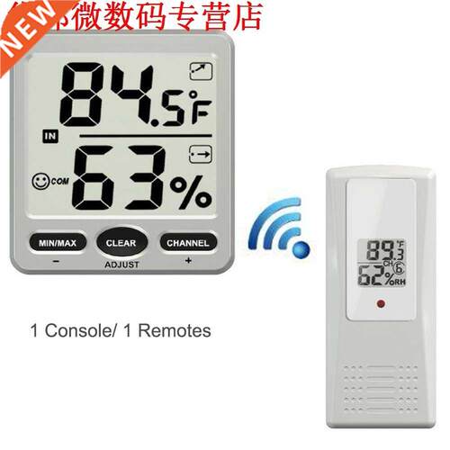 Big Digit 8-Channel Hygrometer 1 Console/1 Remote en Vochtig