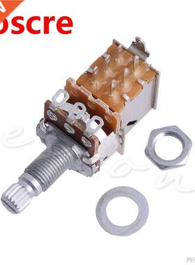 B500K Potentiometer Push Pull Switch Splined DPDT Pot Shaft1