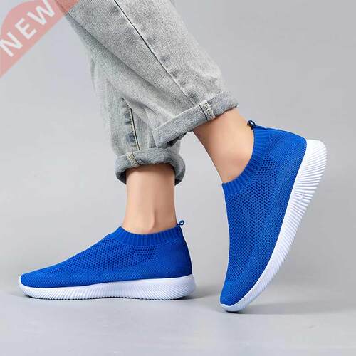 Plus Size 46 Breathable Mesh Platform Sneakers Women Slip on