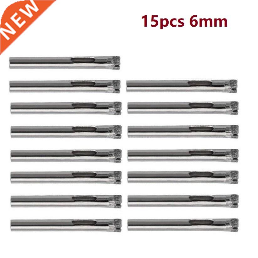 15Pcs 6mm Diamond Coated Drill Bits Set Tile Ceramic Glass H