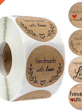 100-500pcs Vintage Kraft Paper Stickers Scrapbook Gift Stati