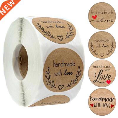 100-500pcs Vintage Kraft Paper Stickers Scrapbook Gift Stati