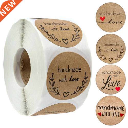 100-500pcs Vintage Kraft Paper Stickers Scrapbook Gift Stati