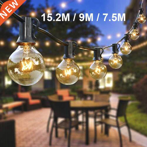7.5m 9m 15m Outdoor String Light Festoon Patio Light Warm Wh