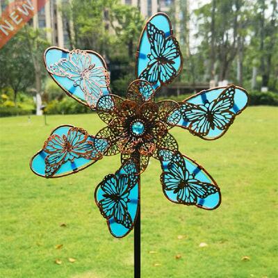 Aesthetic Butterfly Pattern Windmill Decor Weather Resistanc