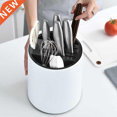 Multifunctional kitchen knife rack, rotatable storage rack,