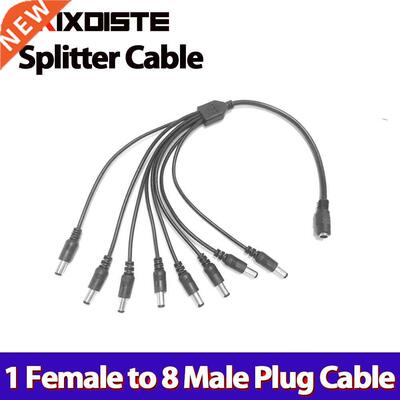 DC Power Jack 5.5x2.1mm DC Power Cable 1 Female to 8 Male W