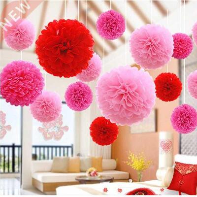 5pcs 20/30cm Tissue Paper Pompoms Flower Garland Wedding Dec
