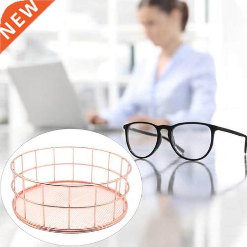 Nordic Rose Gold Metal Storage Basket Office Sundries