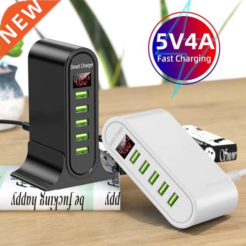 5 Port USB Charger HUB Multi USB Charging Station Dock Deskt