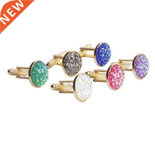 Simple Fashion Shirt Cufflinks for Men Drusy Rhinestones Cuf