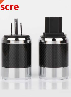 2020 Power Plug Carbon Fiber Rhodium Plated Schuko US AC Pow