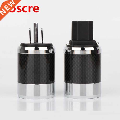2020 Power Plug Carbon Fiber Rhodium Plated Schuko US AC Pow
