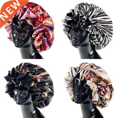 New Large Satin Bonnet Silk Night Sleeping Cap Long Satin