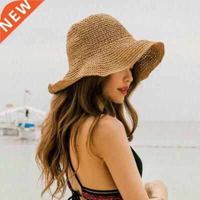 Simple Girl Sun Hat Wide Brim Floppy Summer Hats for Women B