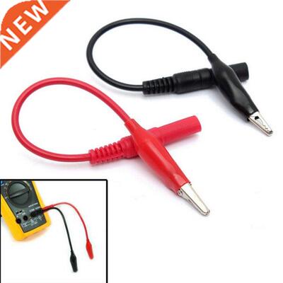 Hot 2pcs Alligator Clips Electrical  Test Leads Alligator