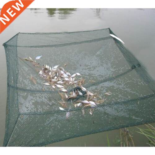 Shrimp Fish Net Outdoor Folding Fishing Bait Net 60*60cm Por