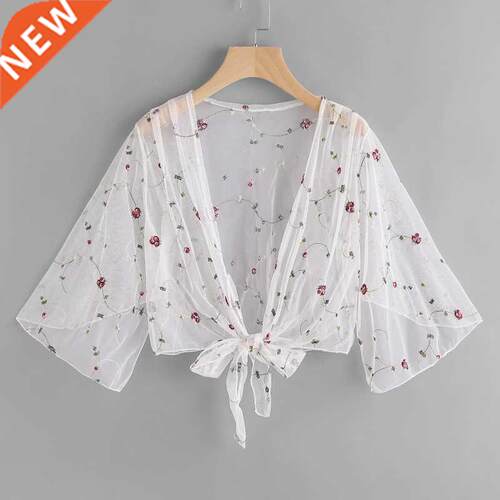 Women Long Sleeve Beach Cover Up Bathing Suit Swimsuit Flora
