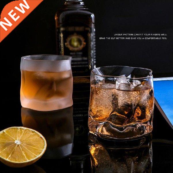 Crystal Whiskey Glass Irregular Stemless Wine Glass图片