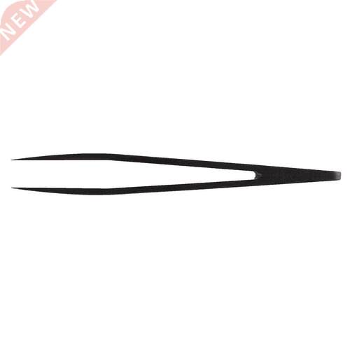 115mm Long Flat Tip Black Anti-static Tweezers 3 Pcs