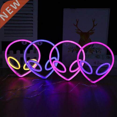 Neon Sign Alien Face Shaped Wall Hanging Lights for Home
