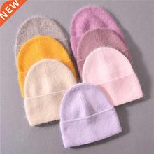 Hats Women Hair Color Cashmere Long Winter Fluffy Solid Men