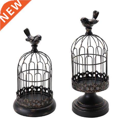 2pcs Display Bird Cage Candle Holder Set Party Home Decor