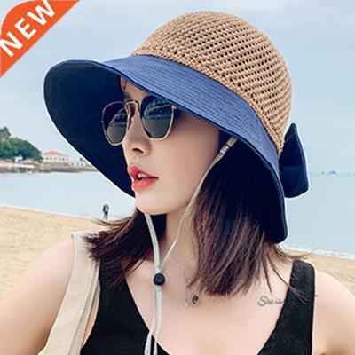New Woman Summer Hats With Visor Hollow Straw Hat Fashion Bo