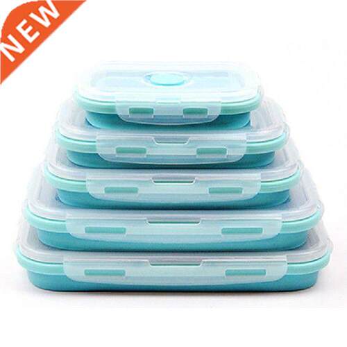 3/4PCS Set Foldable Silicone Food Lunch Box Salad Storage