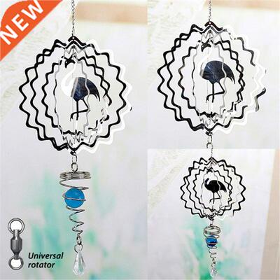 New 3D Stainless Steel Wind Chimes Foldable Rotating