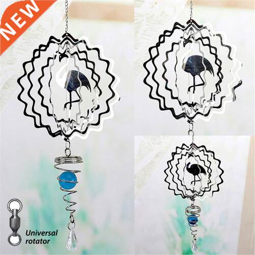 New 3D Stainless Steel Wind Chimes Foldable Rotating