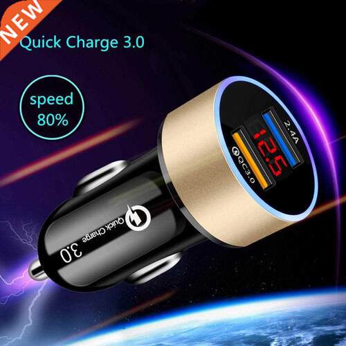 Dual USB Car Charger for iPhone XR XS Max Xiaomi Samsung Qui