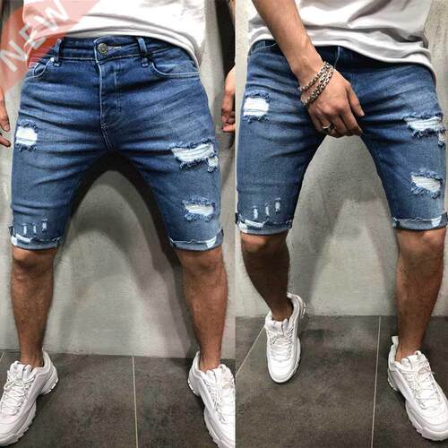 Brand New New Men shorts Jeans Short Pants Destroyed Skinny