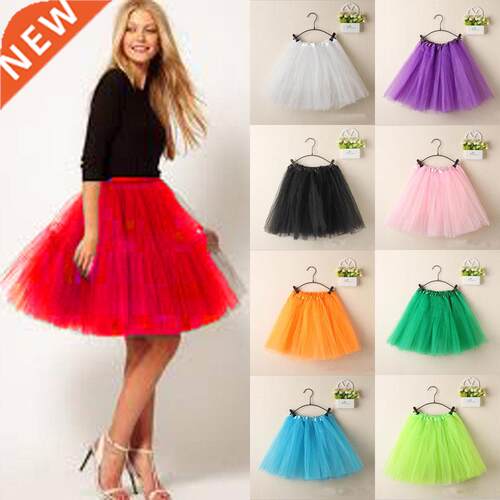 Women Vintage Tulle Skirt Short Tutu Mini Skirts Adult Fancy