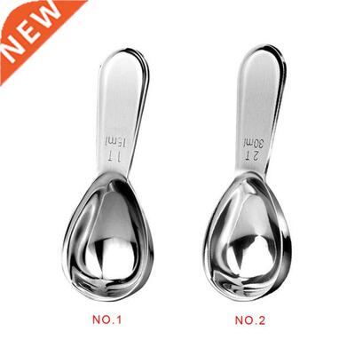 2pc Stainless Steel SpoonTea Coffee Scoop 15ml 30ml Measurin