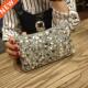 Purse Diamonds Box Women evening Silver Bag Clutch