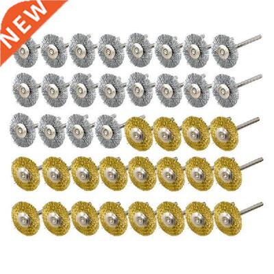 40 Pieces Mini Wire Brush Wheel Cup Brass Steel Wire Brush