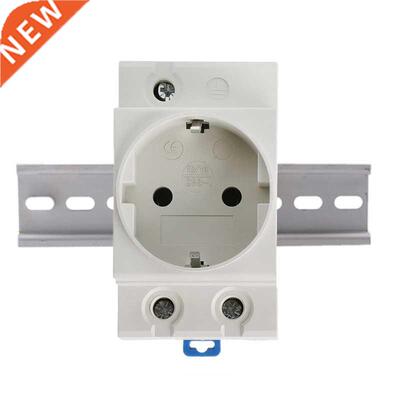 EU Type 35mm DIN Rail Mount AC Power Socket 16A 250V AC