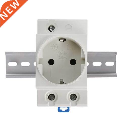 EU Type 35mm DIN Rail Mount AC Power Socket 16A 250V AC