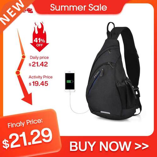 Mixi Men Sling Backpack One Shoulder Bag Boys Student School