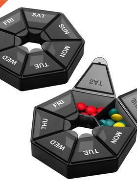 2Pcs/set Pill Case Plastic 7 Days Tablet Candy Box Portable