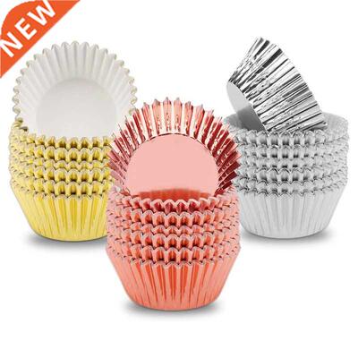 Foil Cupcake Liners Muffin Paper Cases Baking Cups Gold Silv