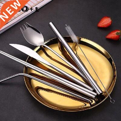7pcs Stainless Steel Dinnerware Set Knife Chopsticks Forks